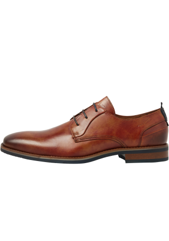 Cognac gladleren Amalfi veterschoen