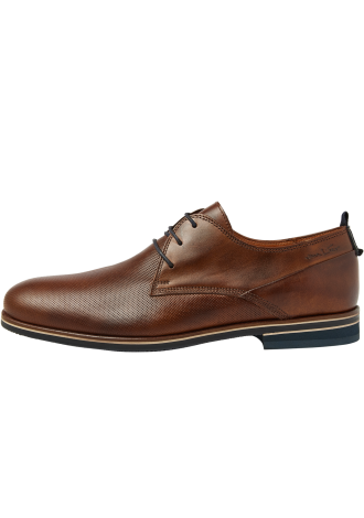 Bruin cognac gladleren Sabinus veterschoen
