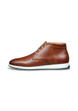 Cognac gladleren Ticino halfhoge veterschoen