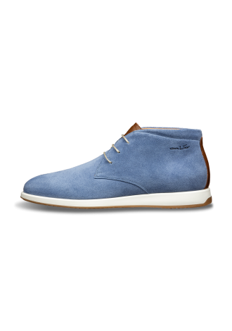 Licht blauw suède Ticino halfhoge veterschoen