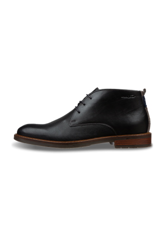 Antraciet grijs gladleren Boston halfhoge veterschoen