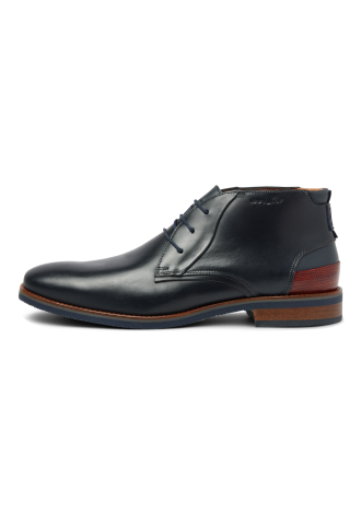 Navy gladleren Amalfi halfhoge veterschoen