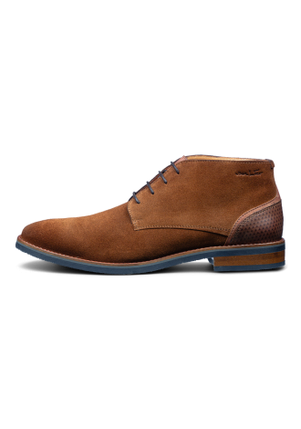 Cognac suède Amalfi halfhoge veterschoen