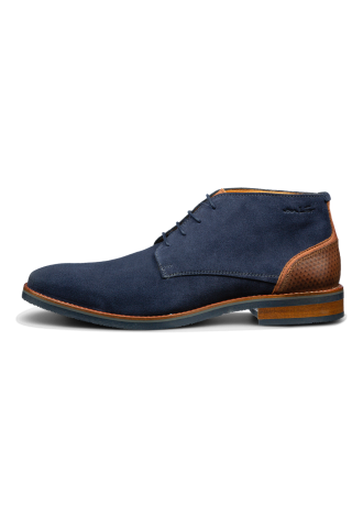 Blauw suède Amalfi halfhoge veterschoen