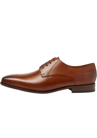 Cognac gladleren Egeus veterschoen