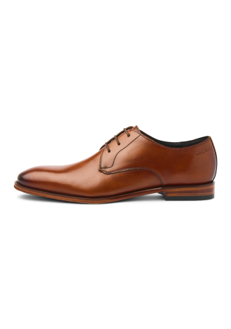 Cognac gladleren Madison veterschoen
