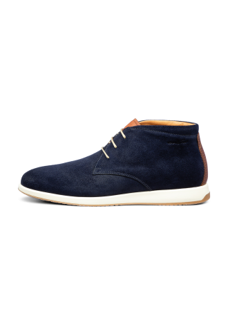 Navy blauw suède Ticino halfhoge veterschoen