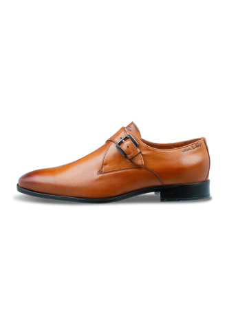 Cognac gladleren Riva gespschoen