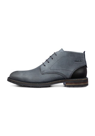 Grijs gladleren Dino halfhoge veterschoen