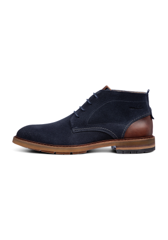 Navy suède Dino halfhoge veterschoen