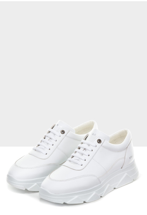 Wit gladleren Rosa sneaker