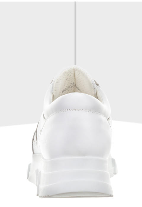 Wit gladleren Rosa sneaker