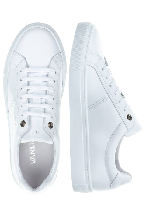 Wit gladleren Violetta veterschoen