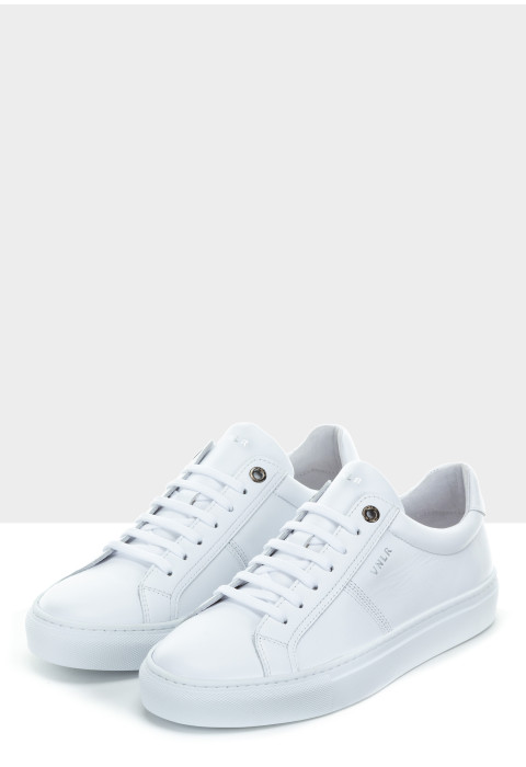 Wit gladleren Violetta veterschoen