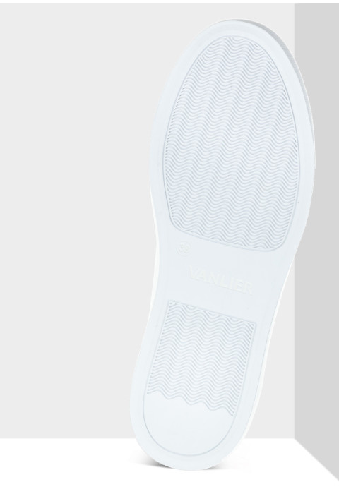 Wit gladleren Violetta veterschoen
