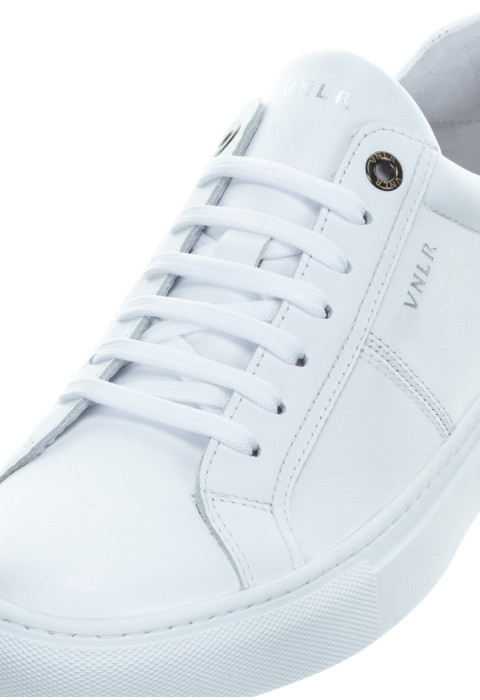 Wit gladleren Violetta veterschoen