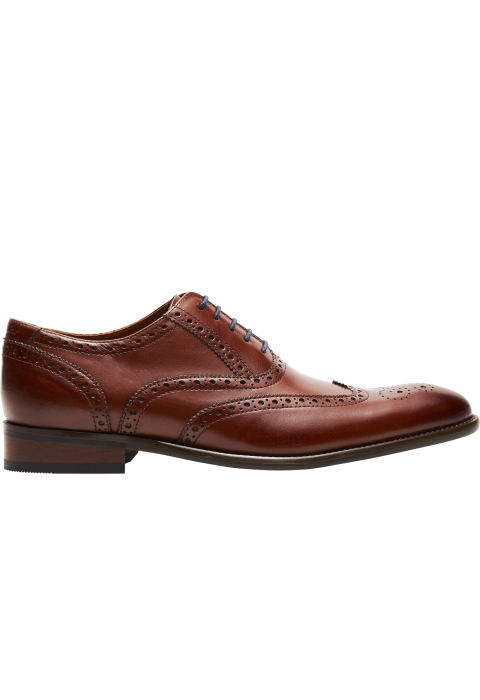 Cognac gladleren Vienna brogue veterschoen