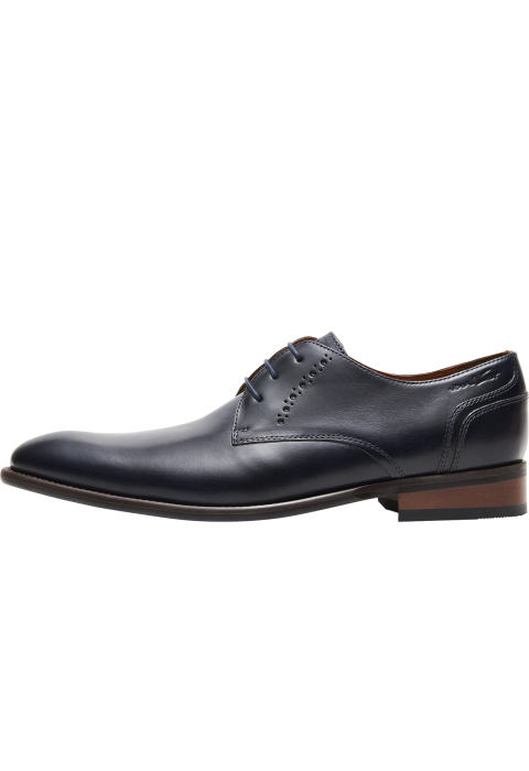 Navy gladleren Vienna veterschoen