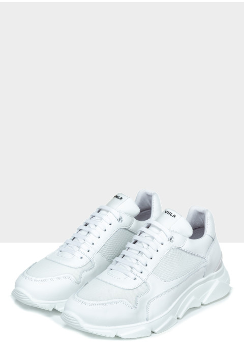Wit combi gladleren Rock sneaker