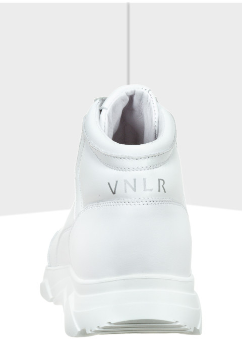 Wit gladleren Rock halfhoge sneaker