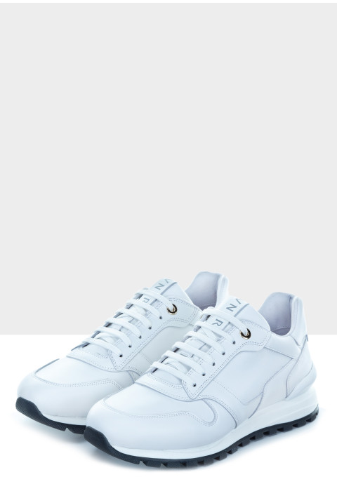 Wit gladleren Marino sneaker