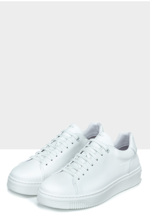 Wit gladleren Lausanne sneaker