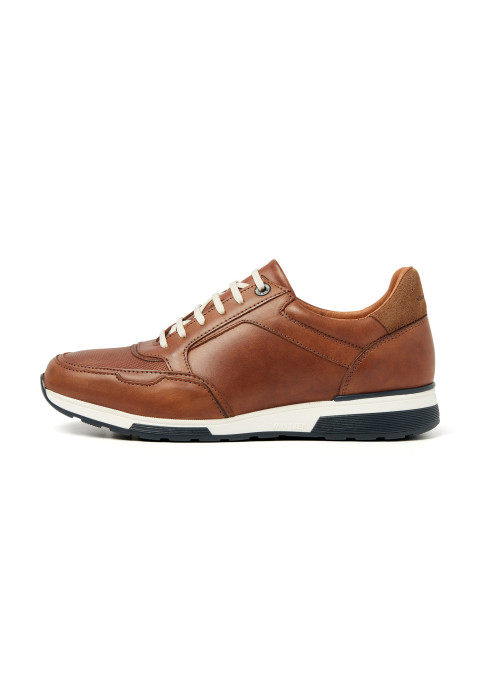 Licht cognac gladleren Positano sneaker