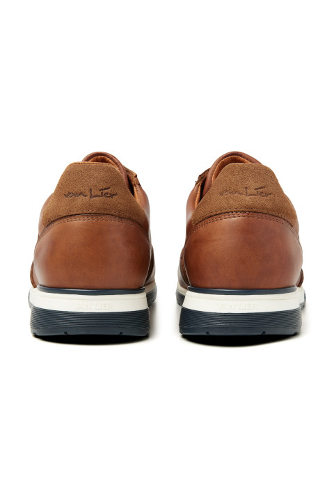 Licht cognac gladleren Positano sneaker