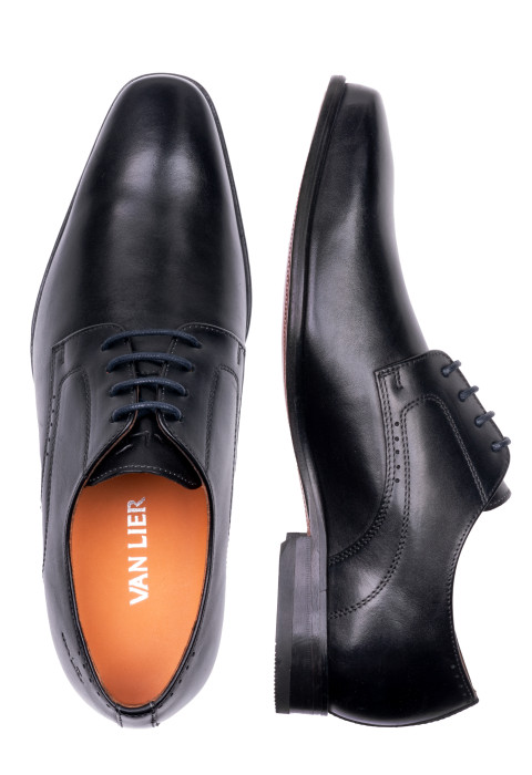 Zwart gladleren Rhodes veterschoen