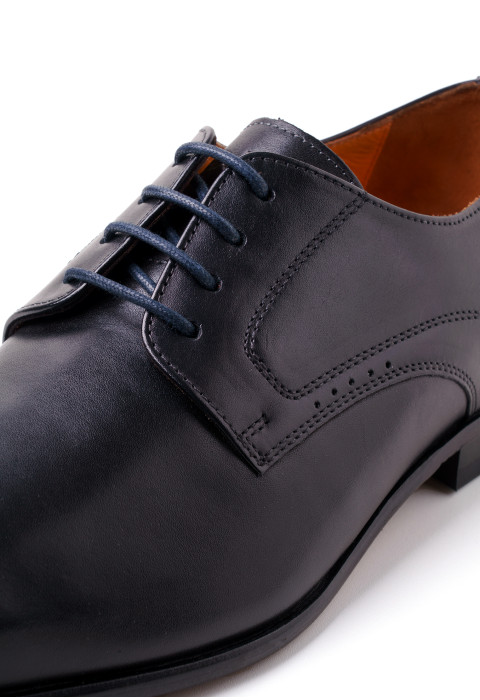 Zwart gladleren Rhodes veterschoen