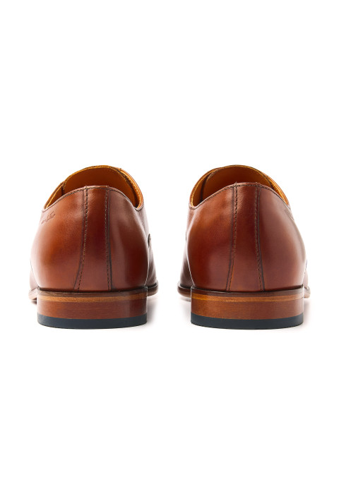 Cognac gladleren Rhodes veterschoen