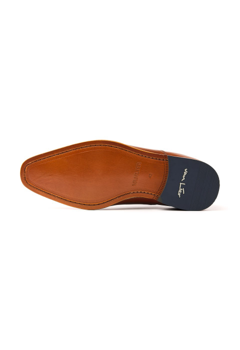 Cognac gladleren Rhodes veterschoen