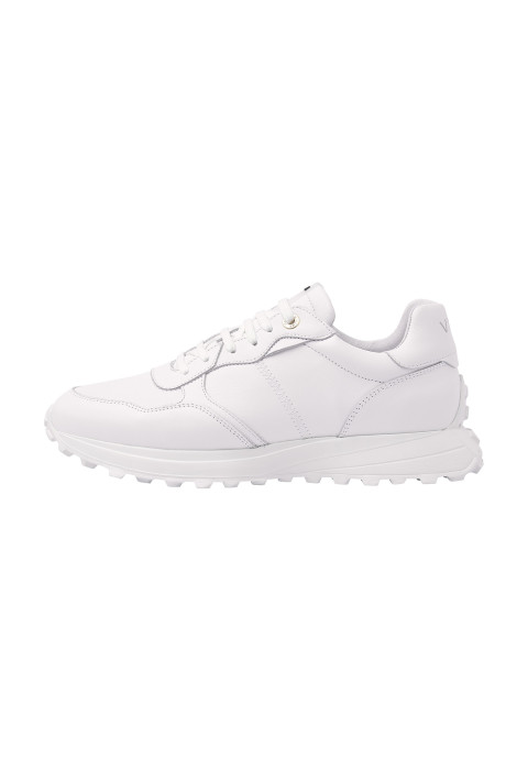 Wit gladleren T-rex sneaker