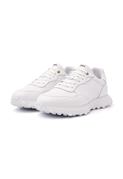 Wit gladleren T-rex sneaker