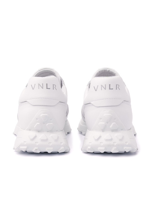 Wit gladleren T-rex sneaker