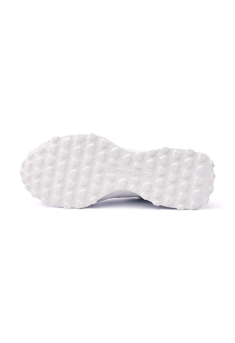 Wit gladleren T-rex sneaker
