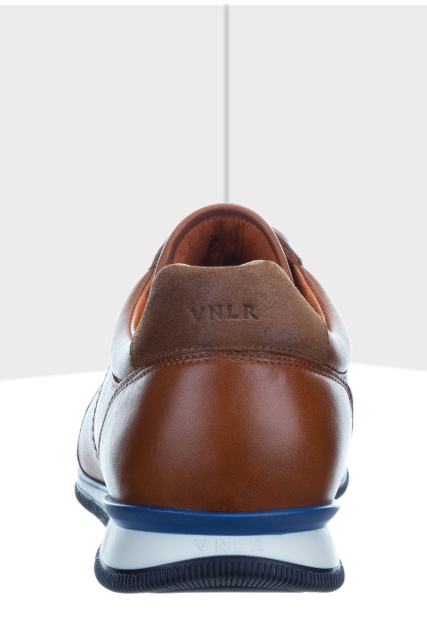 Licht cognac gladleren Magnus sneaker