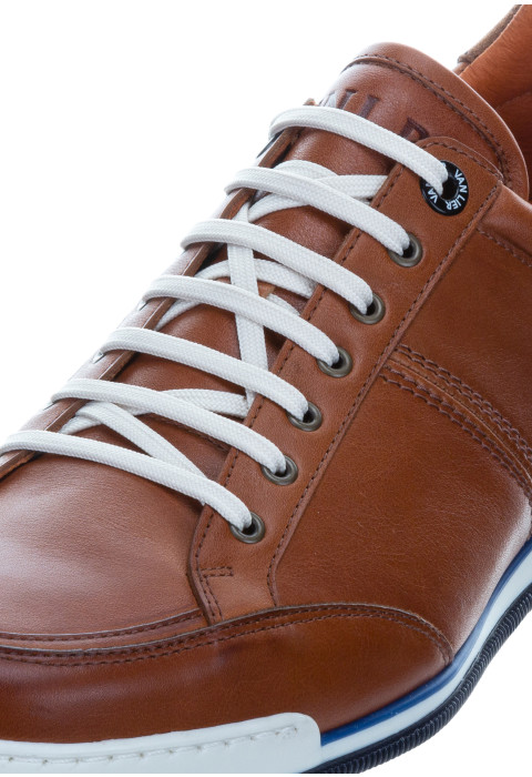Licht cognac gladleren Magnus sneaker