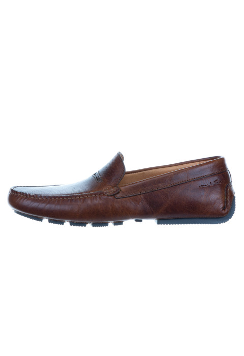 Bruin cognac gladleren mocassin