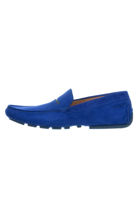 Lichtblauw suède mocassin