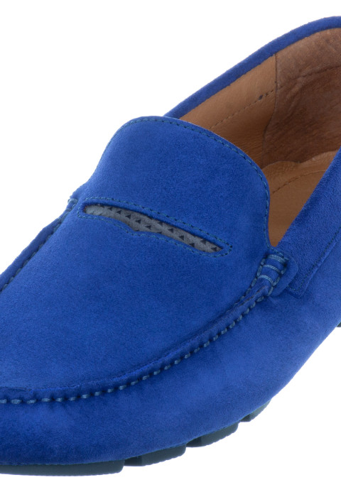 Lichtblauw suède mocassin