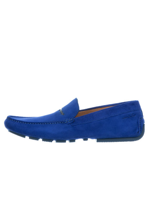 Lichtblauw suède mocassin