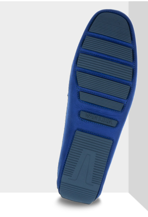 Lichtblauw nubuck mocassin 