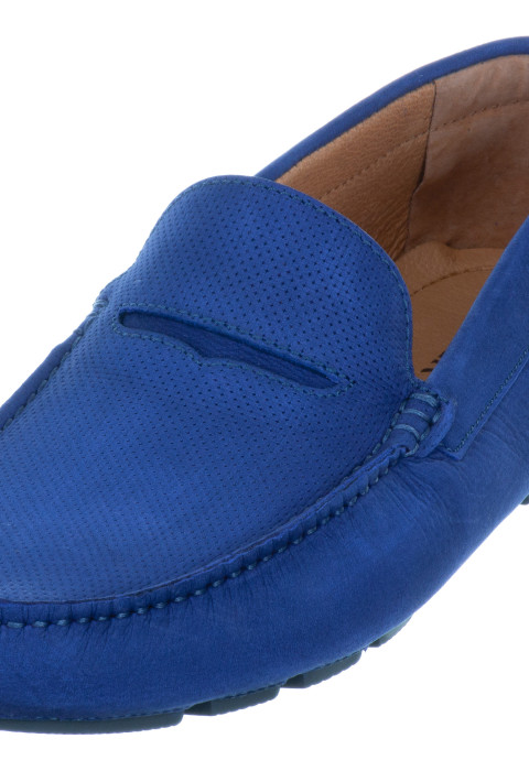 Lichtblauw nubuck mocassin 