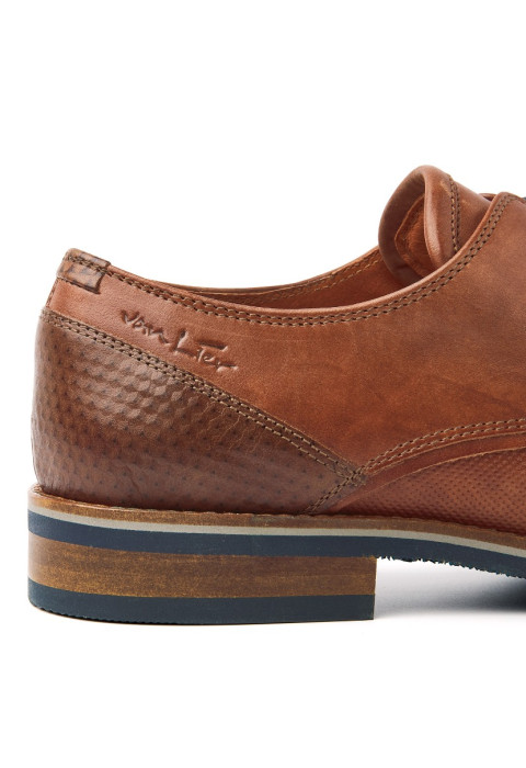 Licht cognac gladleren Amalfi veterschoen