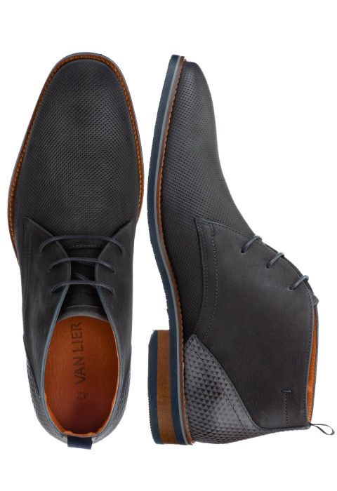 Antraciet nubuck Amalfi halfhoge veterschoen