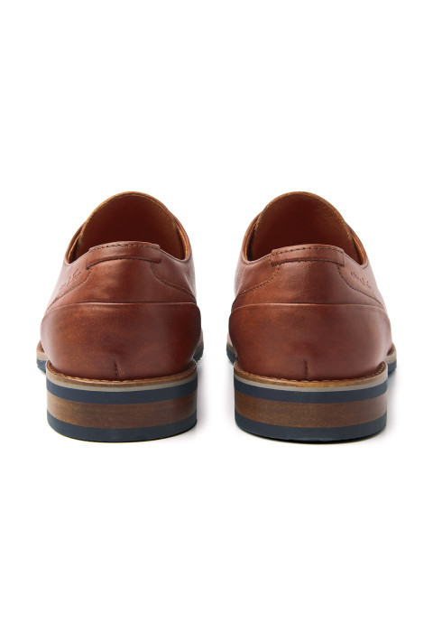 Licht cognac gladleren Amalfi veterschoen