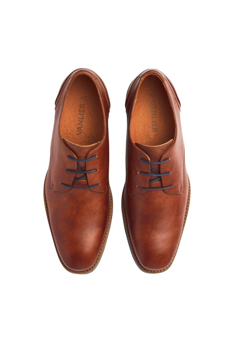 Licht cognac gladleren Amalfi veterschoen
