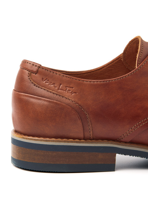 Licht cognac gladleren Amalfi veterschoen