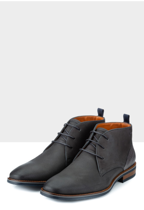 Grijs nubuck Amalfi halfhoge veterschoen